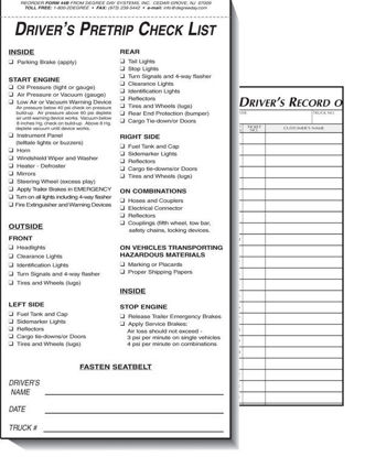 Picture of Driver's Pre-Trip Checklist